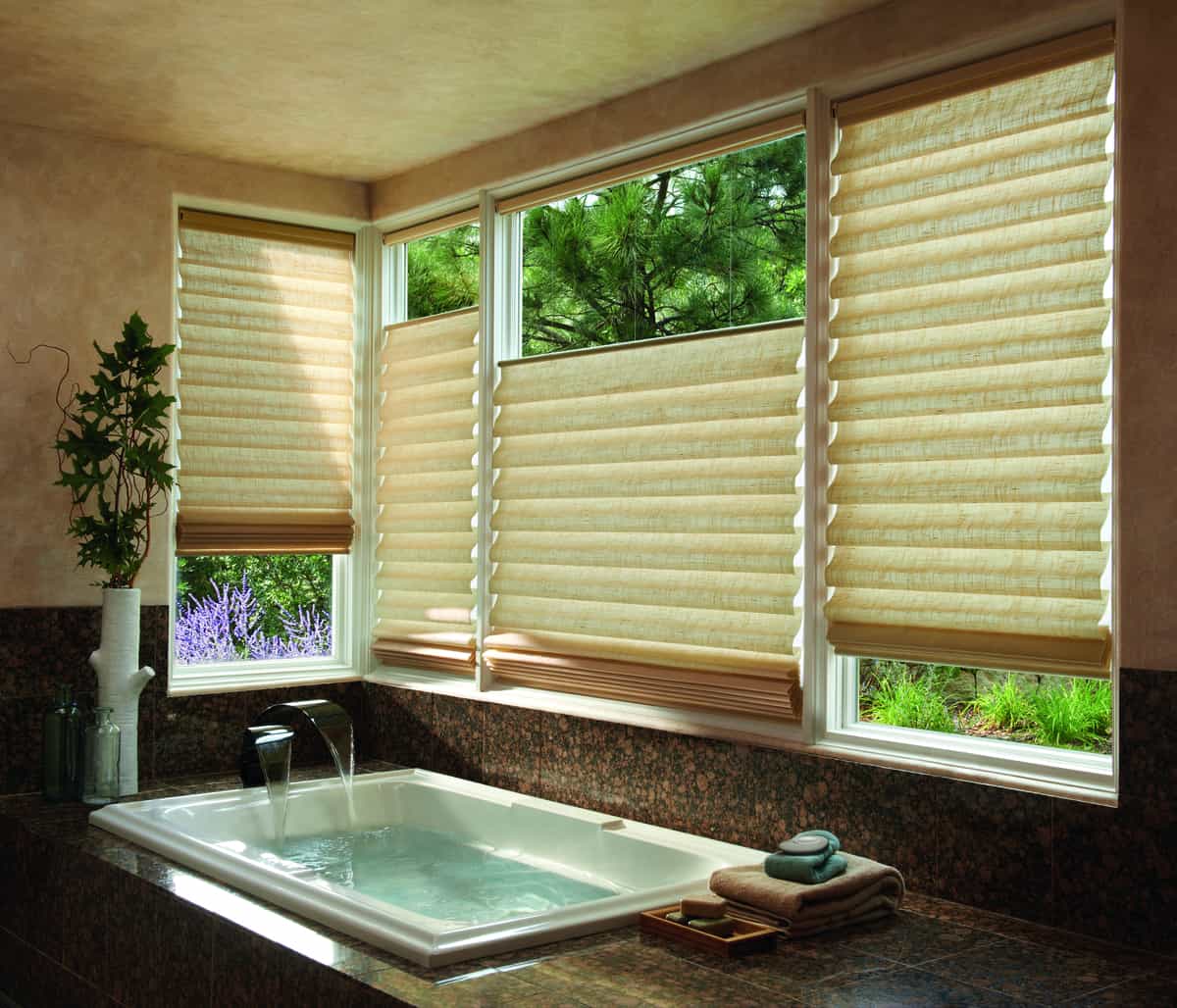 Vignette® Modern Roman Shades near Hillsborough, New Jersey (NJ) and other Hunter Douglas motorized shades.