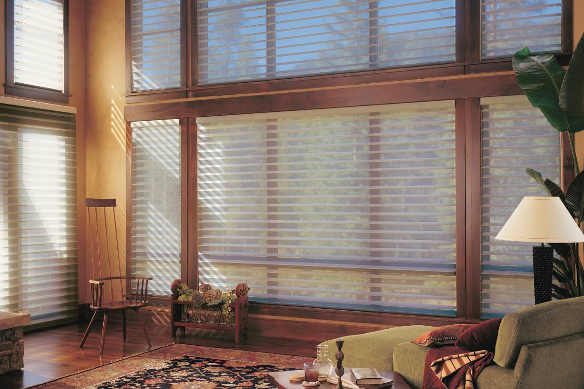 Hunter Douglas sheer shades as large window treatments near Black Hills, SD